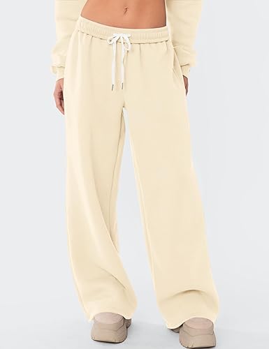 LOMON Wide Leg Sweatpants Women Fleece Sweat Pants Fall Spring Clothes 2026 Teen Girl Baggy Jogger Sweatpant with Pockets