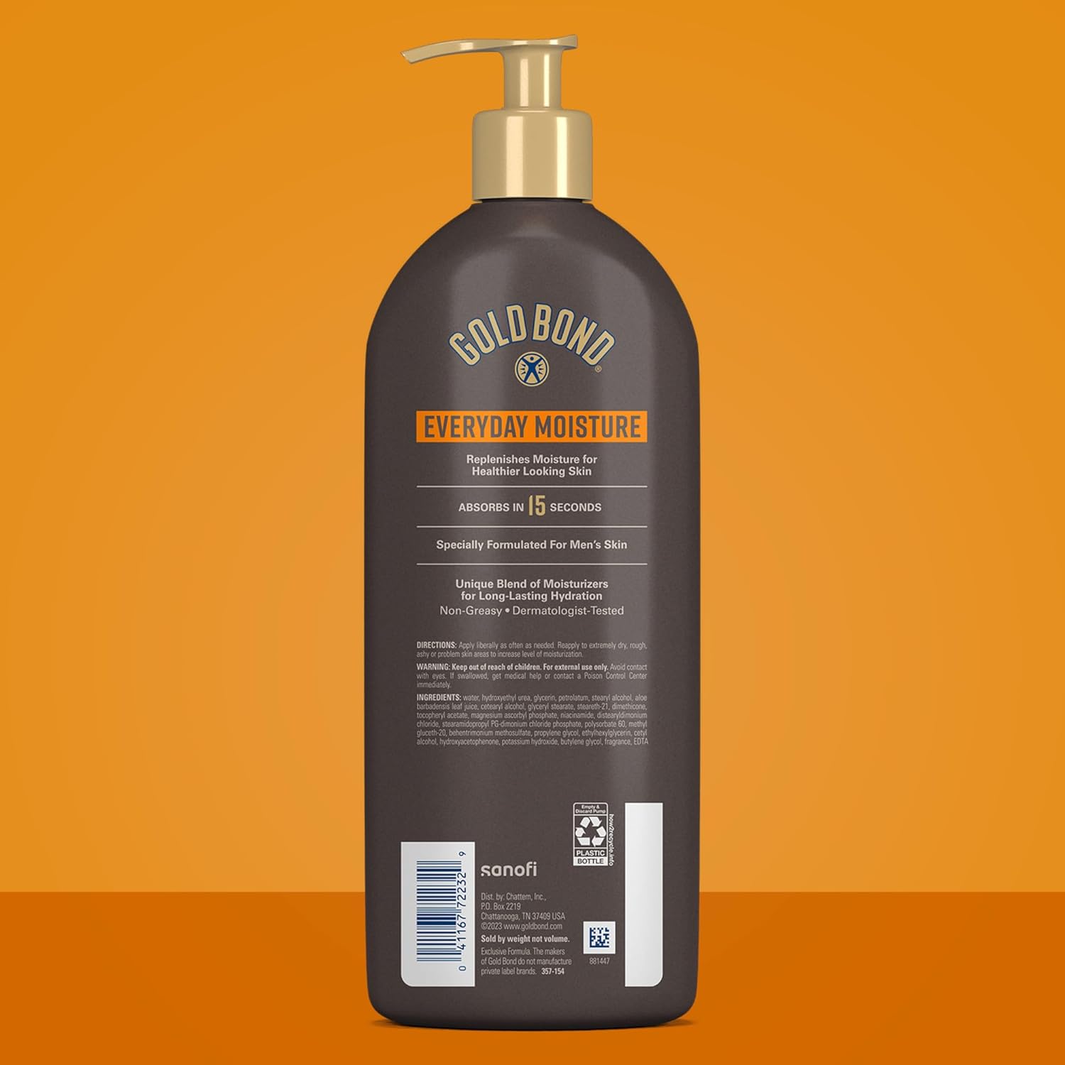 Gold Bond Men's Essentials Everyday Moisture Daily Body & Hand Lotion With Vitamin C, Hydrating Lotion Formulated for Men's Dry Skin, Value Size, 24 oz.