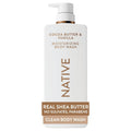 Native Moisturizing Body Wash, Cocoa Butter & Vanilla, 24-Hour Hydration for Dry Skin, Made with Real Shea Butter, Sulfate & Paraben Free, 22 oz