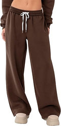 LOMON Wide Leg Sweatpants Women Fleece Sweat Pants Fall Spring Clothes 2026 Teen Girl Baggy Jogger Sweatpant with Pockets