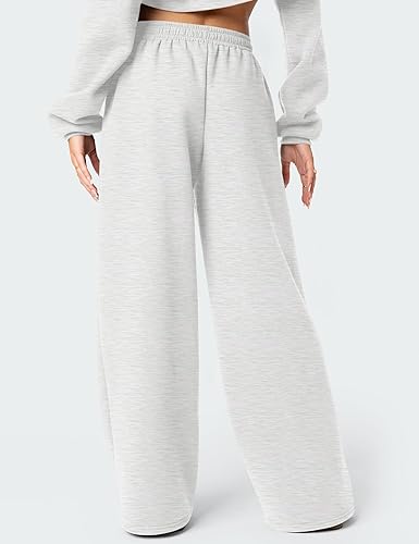 LOMON Wide Leg Sweatpants Women Fleece Sweat Pants Fall Spring Clothes 2026 Teen Girl Baggy Jogger Sweatpant with Pockets