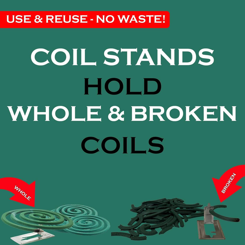 W4W Mosquito Repellent Coils - Outdoor Use Reaches Up to 10 feet - Each Burns for 5-7 Hours (Three Pack Contains 12 coils & 6 Stands)