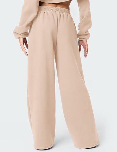 LOMON Wide Leg Sweatpants Women Fleece Sweat Pants Fall Spring Clothes 2026 Teen Girl Baggy Jogger Sweatpant with Pockets