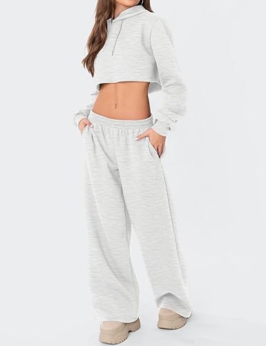 LOMON Wide Leg Sweatpants Women Fleece Sweat Pants Fall Spring Clothes 2026 Teen Girl Baggy Jogger Sweatpant with Pockets