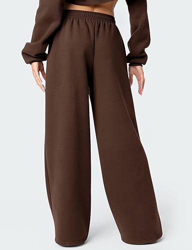 LOMON Wide Leg Sweatpants Women Fleece Sweat Pants Fall Spring Clothes 2026 Teen Girl Baggy Jogger Sweatpant with Pockets