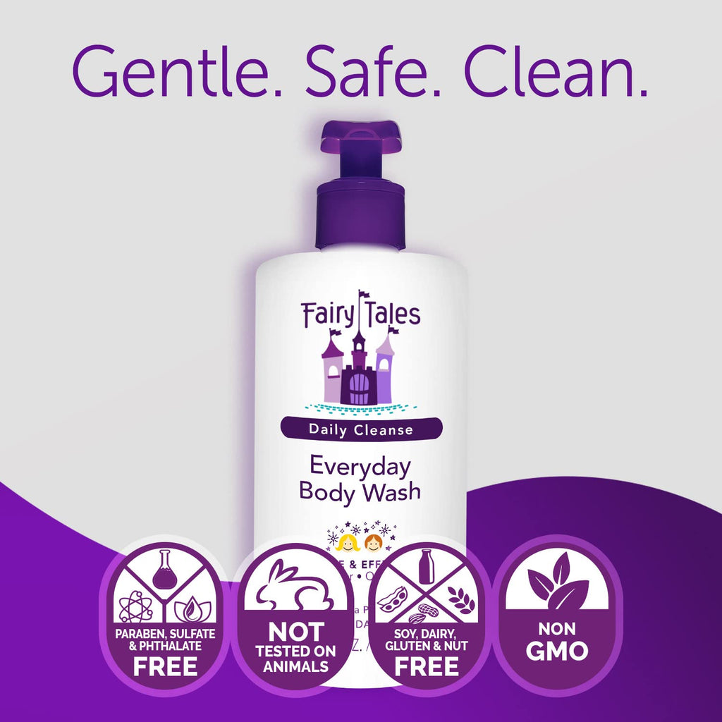 Fairy Tales Daily Cleanse Kids Body Wash | Kids Soap With Gentle, Clean Natural Ingredients | Sulfate Free, Silicone Free, Body Wash for Boys and Girls - 16 oz.