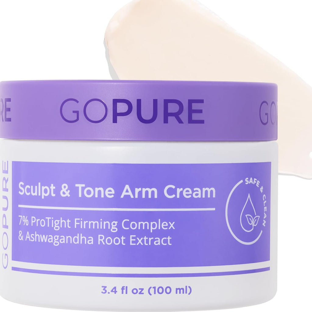 goPure Sculpt & Tone Arm Cream - Firming & Tightening Cream - Visibly Smooths, Lifts, Sculpts Arms - ProTight Complex - Rice Protein, Shea Butter, Avocado - Clinically Tested - All Skin Types