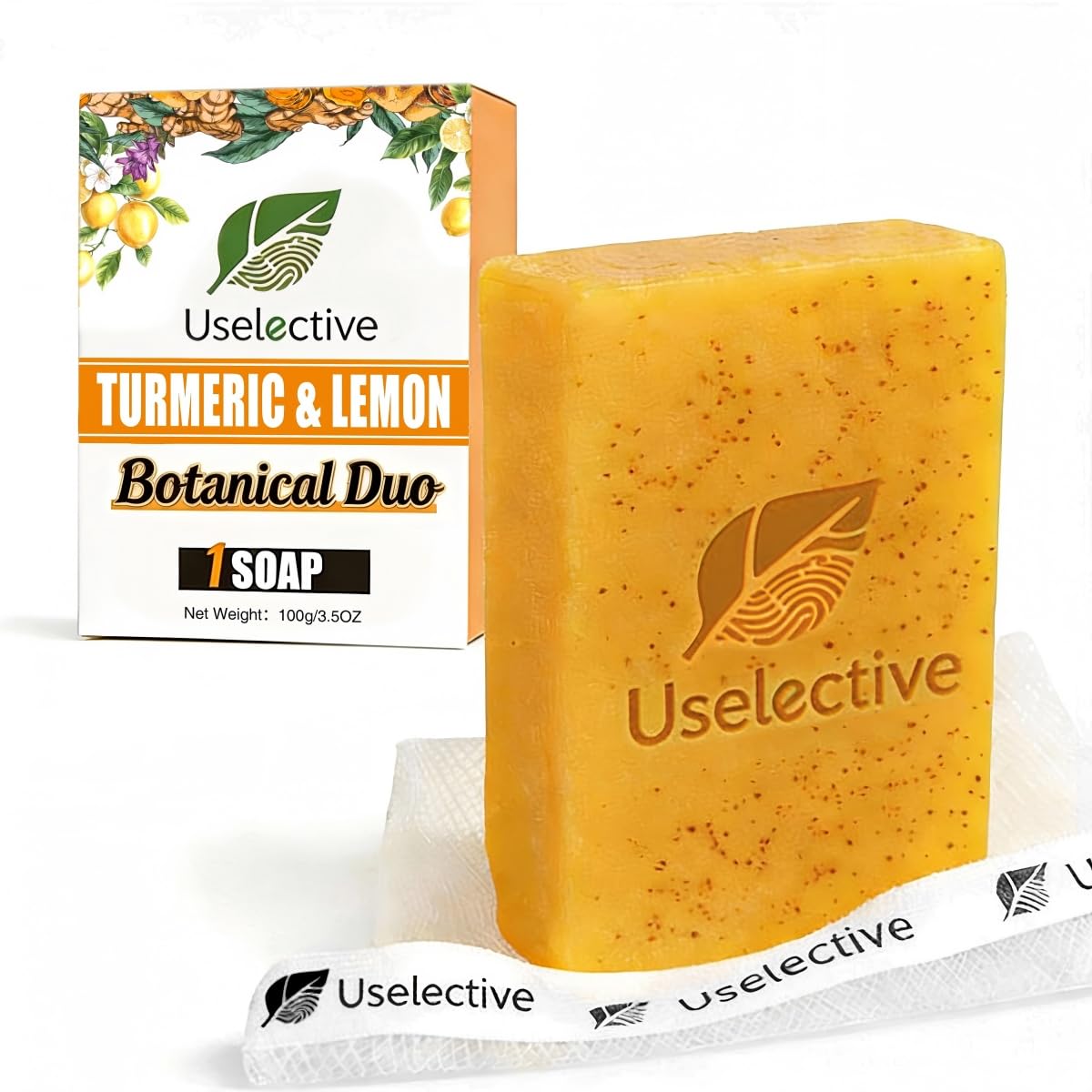 Lemon & Turmeric Soap Bar for Dark Spots, Powered by Kojic Acid & Vitamin C - Deeply Moisturizing with Amino Acids & Shea Butter - SLS Free for Face/Body