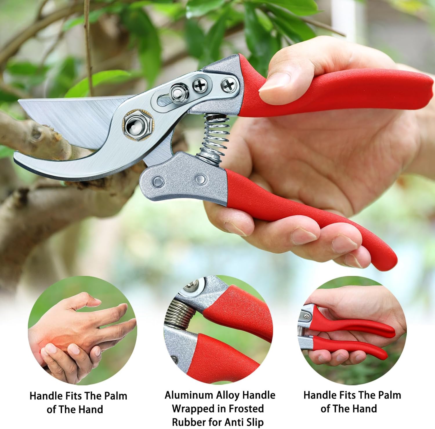 Kynup 8.6" Pruning Shears for Gardening, Garden Shears, Clippers, Garden Scissors, Pruners for Gardening, Heavy Duty Gardening Tools, Stainless Steel Pruners