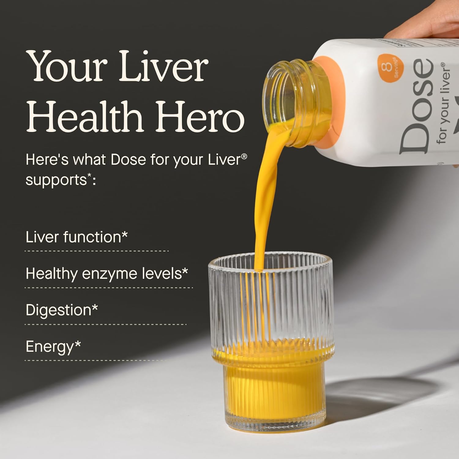 Dose for Your Liver Cleanse Detox & Repair, Made with Organic Milk Thistle Supplement with Turmeric, Dandelion, Ginger, and Orange, Supports Healthy Liver Function,16oz Bottle, 6 Pack (6 Week Supply)
