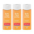 Neutrogena Body Clear Acne Body Wash, 2% Salicylic Acid Acne Medication, Oil-Free & Glycerin for Breakouts on Back, Chest & Shoulders, Non-Comedogenic, Gentle on Skin, Unscented, 8.5 Fl Oz, 3 Pack