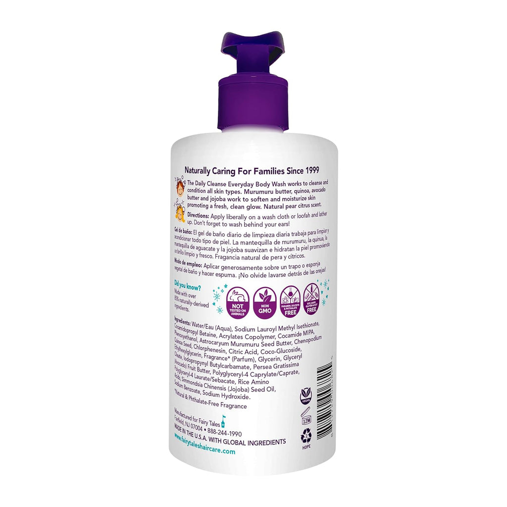 Fairy Tales Daily Cleanse Kids Body Wash | Kids Soap With Gentle, Clean Natural Ingredients | Sulfate Free, Silicone Free, Body Wash for Boys and Girls - 16 oz.