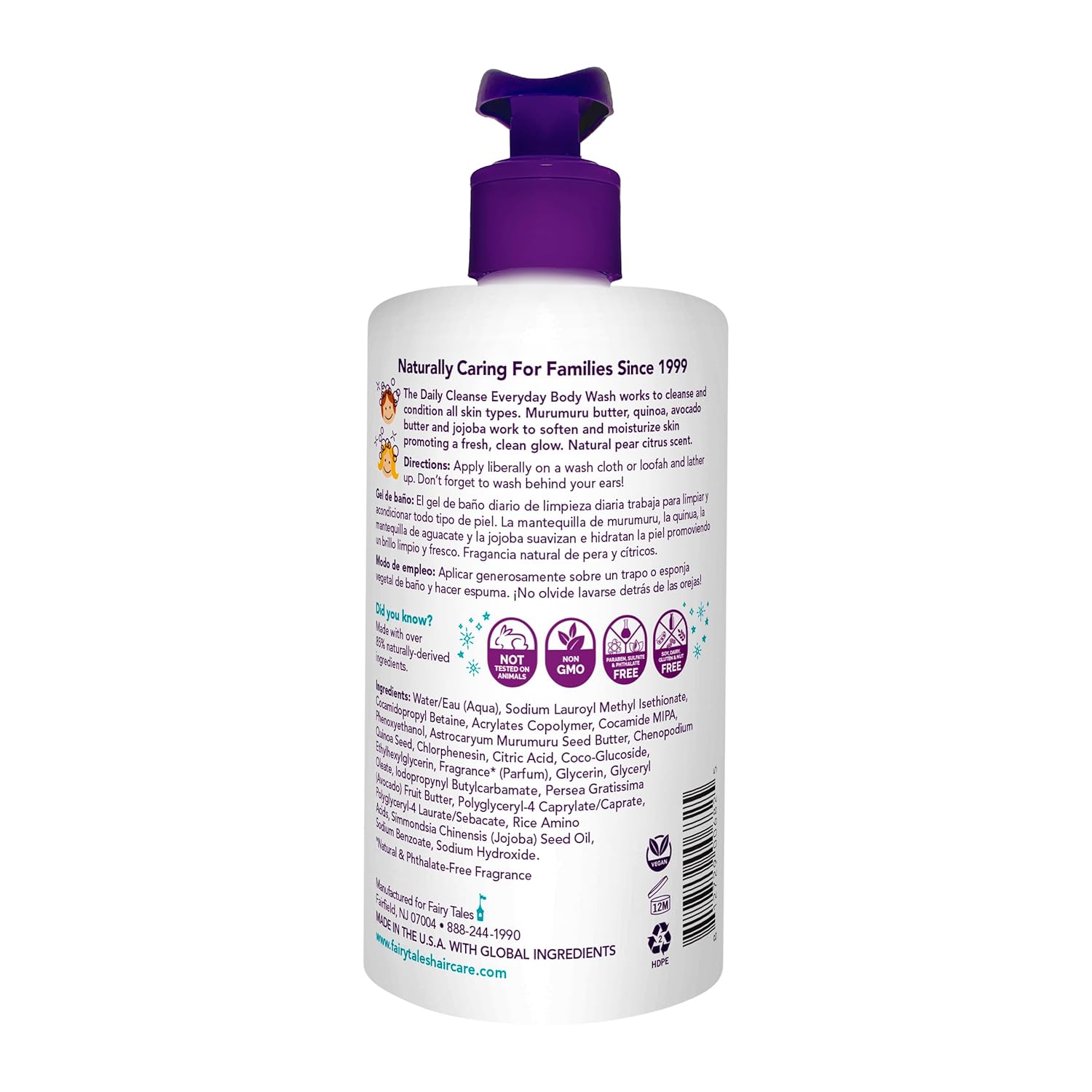 Fairy Tales Daily Cleanse Kids Body Wash | Kids Soap With Gentle, Clean Natural Ingredients | Sulfate Free, Silicone Free, Body Wash for Boys and Girls - 16 oz.