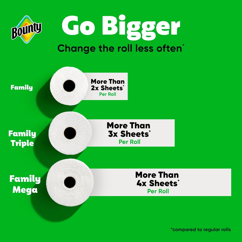 Bounty Quick Size Paper Towels, White, 8 Family Rolls