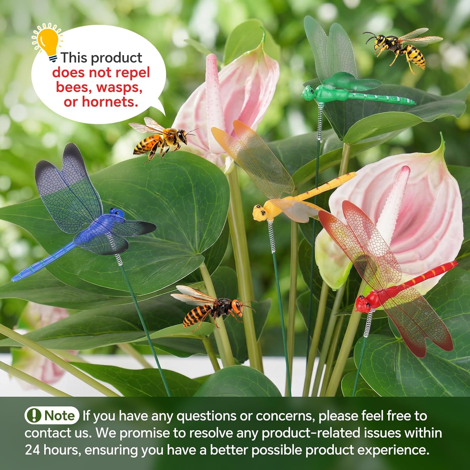 NiHome 15PCS Decorative Dragonflies with 10 Clips Decor for Garden, 9.8" Long Multicolor Waterproof Outdoor & Indoor Use, Versatile Clip-On Plant Decoration, Includes Pliers for Easy Attachment
