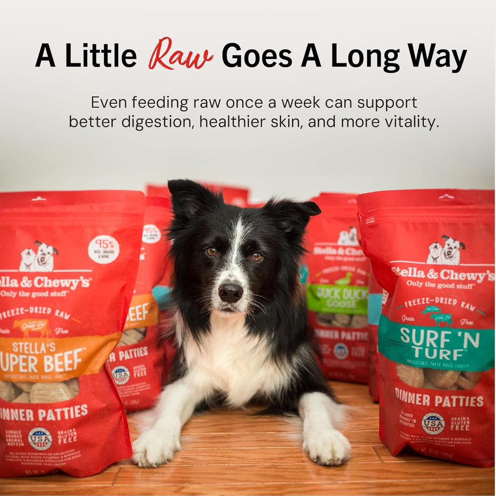 Stella & Chewy's Freeze-Dried Raw Dinner Patties - Beef Recipe - High Protein Grain-Free Puppy & Dog Food - Perfect For Picky Eaters - 25 oz
