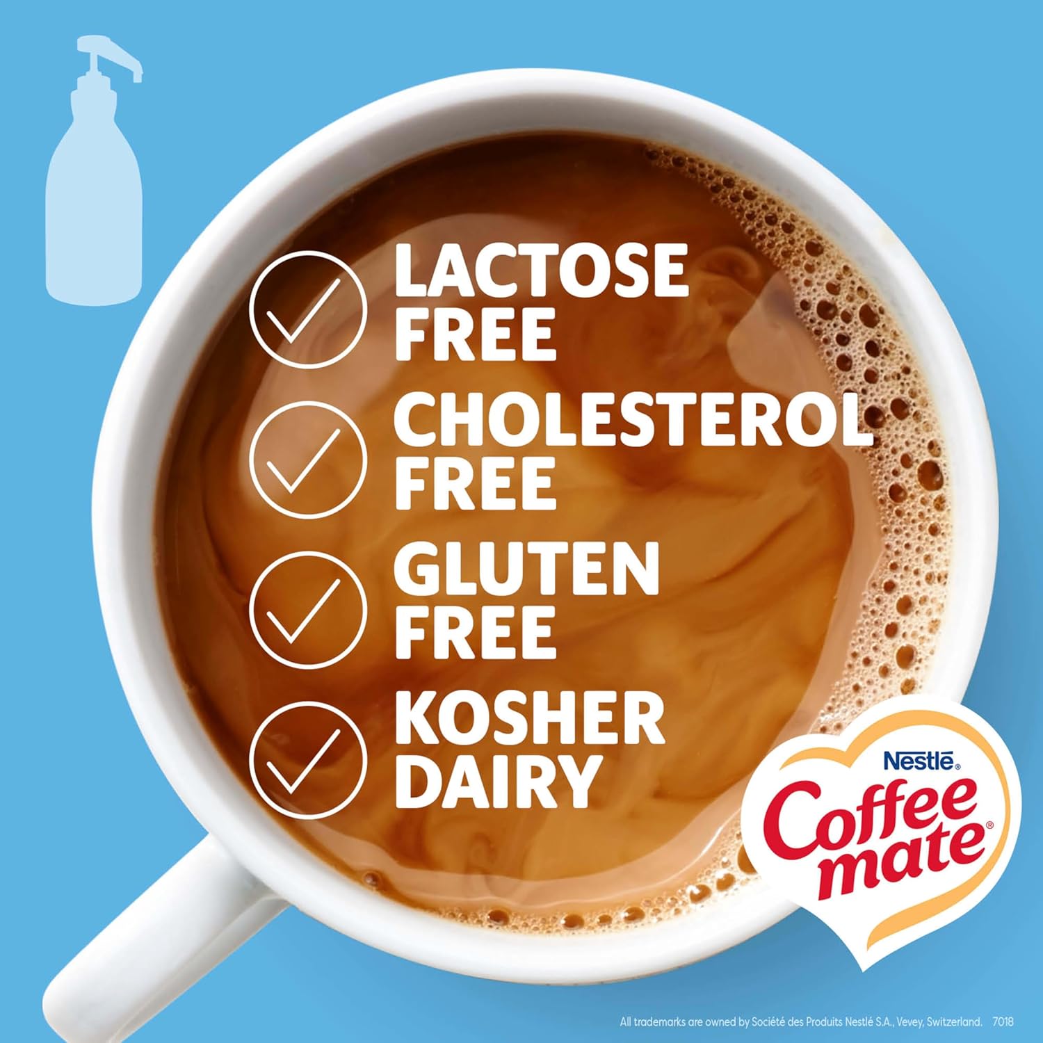 Nestle Coffee Mate Coffee Creamer, French Vanilla, Concentrated Liquid Pump Bottle, Non Dairy, No Refrigeration, 50.7 oz